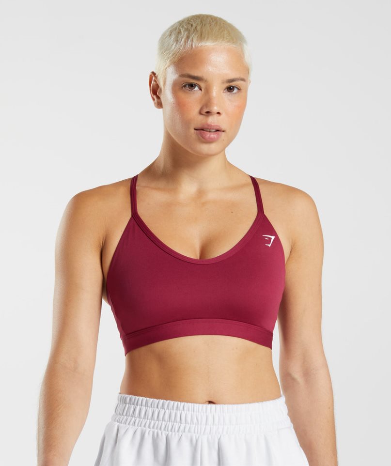 Staniki Sportowe Gymshark V Neck Damskie Fuksja | PL 469XEO